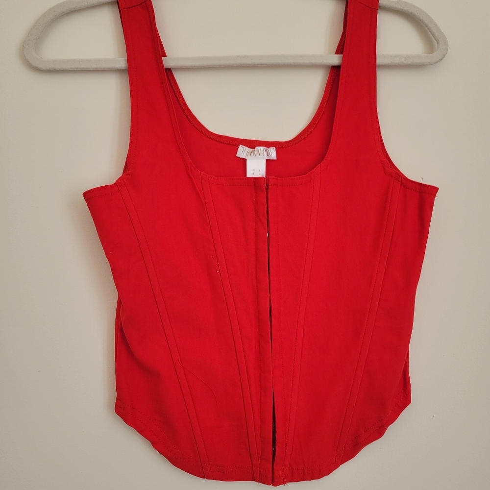 Red Corset Crop Top